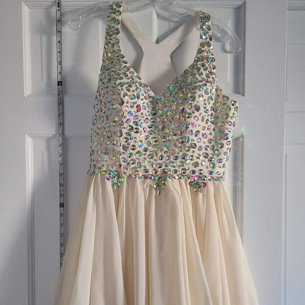 Cream Sequence Cocktail Dress